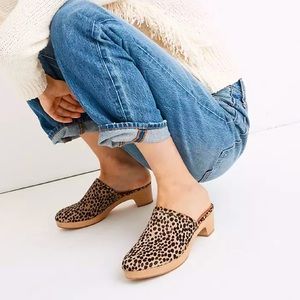Madewell ruby clog in dotted calf hair 7 never worn